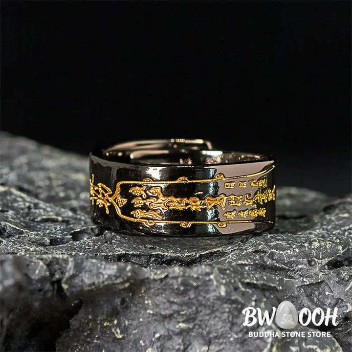 Buddha Stones Copper Word Adjustable Balance Ring - Ring