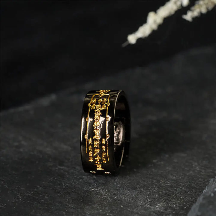 Buddha Stones Copper Word Adjustable Balance Ring - Copper Black(Adjustable) - Ring