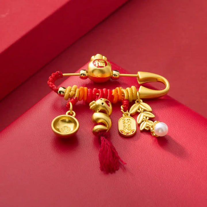BWOOOH Copper Year Of The Snake Tassels String Spike Fu B