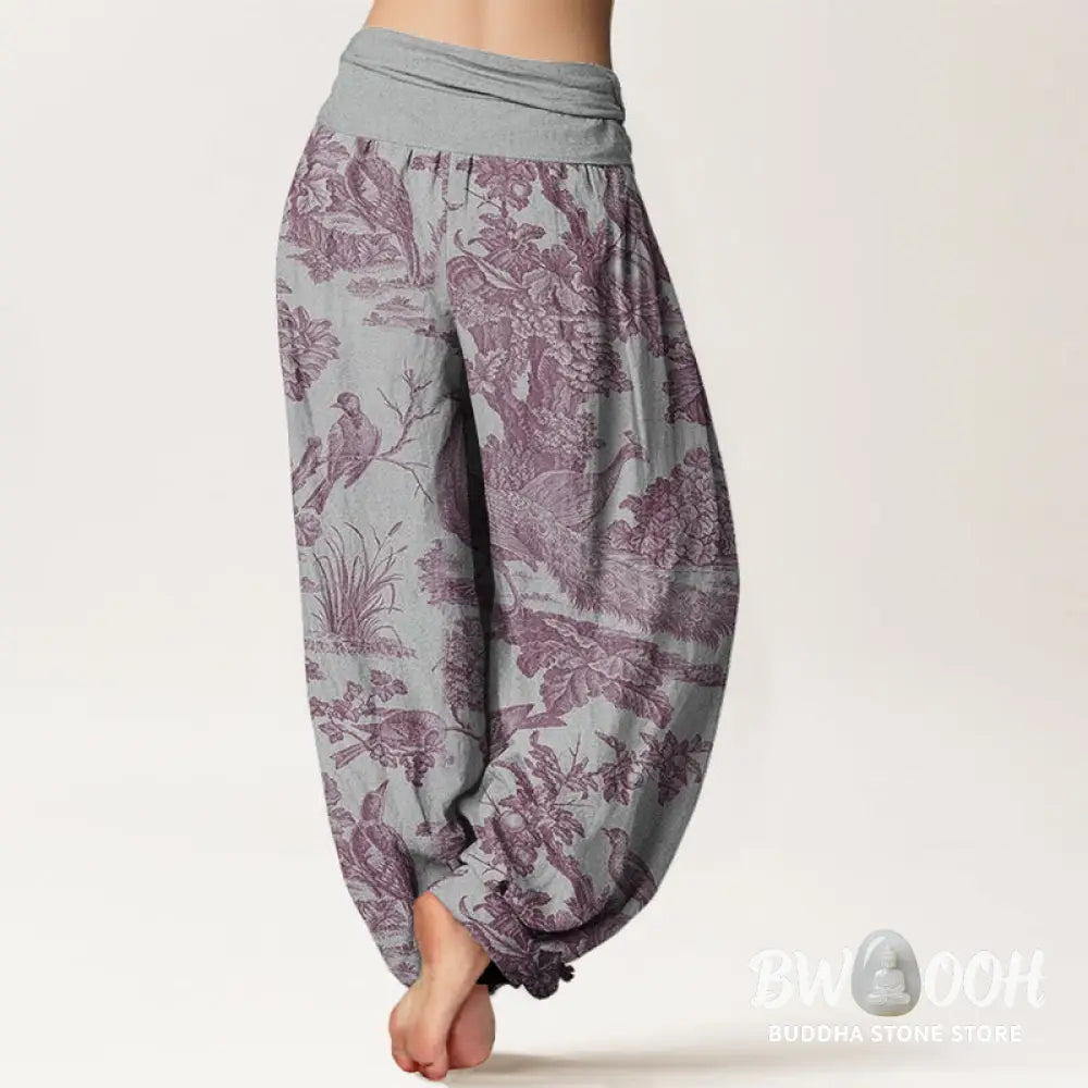 Buddha Stones Cotton Birds Trees Branches Pattern Women&