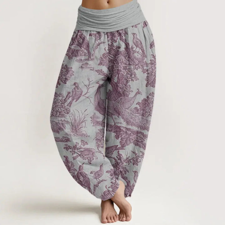 Buddha Stones Cotton Birds Trees Branches Pattern Women&