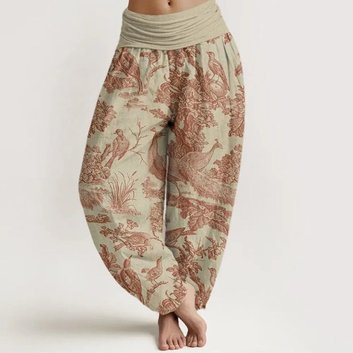 BWOOOH printed harem pants - Cotton Birds Trees Branches Pattern Wome
