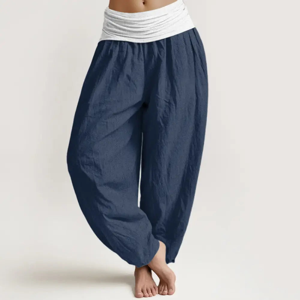 BWOOOH printed harem pants - Cotton Blue Black Gray Solid Color Women