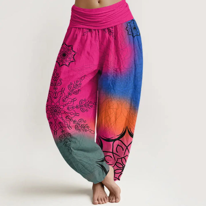 BWOOOH mandala print harem pants - Cotton Brightly Colored Mandala Pattern 