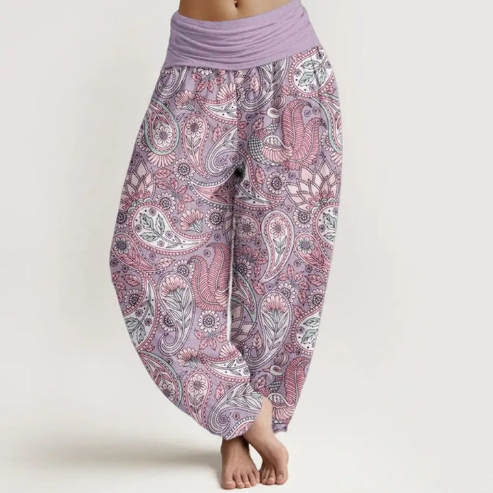 BWOOOH peacock print harem pants - Cotton Cashew Flower Peacock Sunflower D