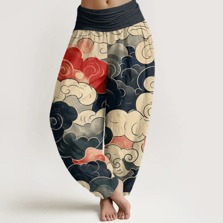 BWOOOH printed harem pants - Cotton Casual Auspicious Clouds Pattern 