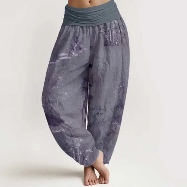 BWOOOH printed harem pants - Cotton Casual Bamboo Rock Ink Painting W