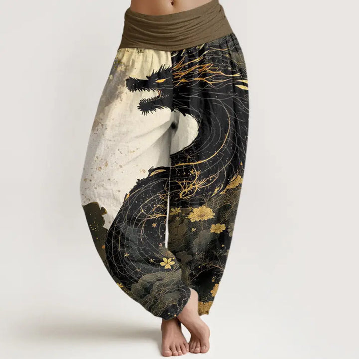 BWOOOH printed harem pants - Cotton Casual Dragon Ancient Tree Patter