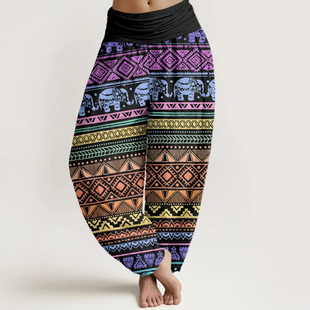 BWOOOH printed harem pants - Cotton Casual Elephant Geometric Figure 
