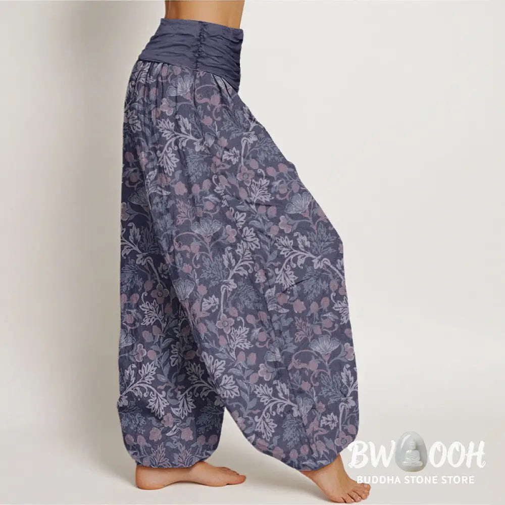 Buddha Stones Cotton Casual Flower Vine Leaves Pattern Women&