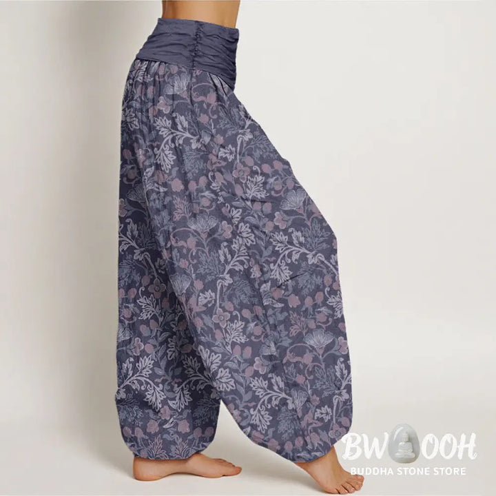 Buddha Stones Cotton Casual Flower Vine Leaves Pattern Women&