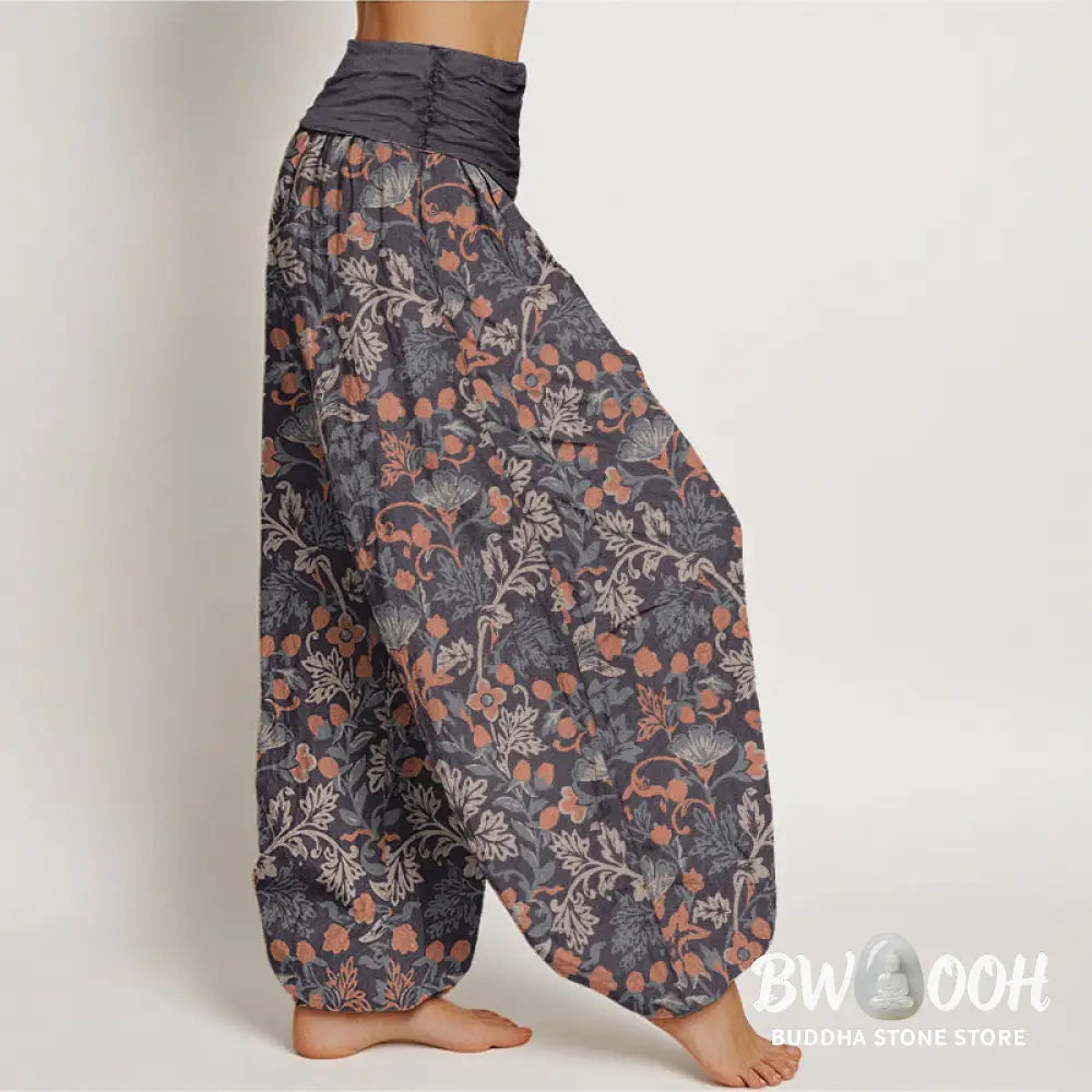 Buddha Stones Cotton Casual Flower Vine Leaves Pattern Women&