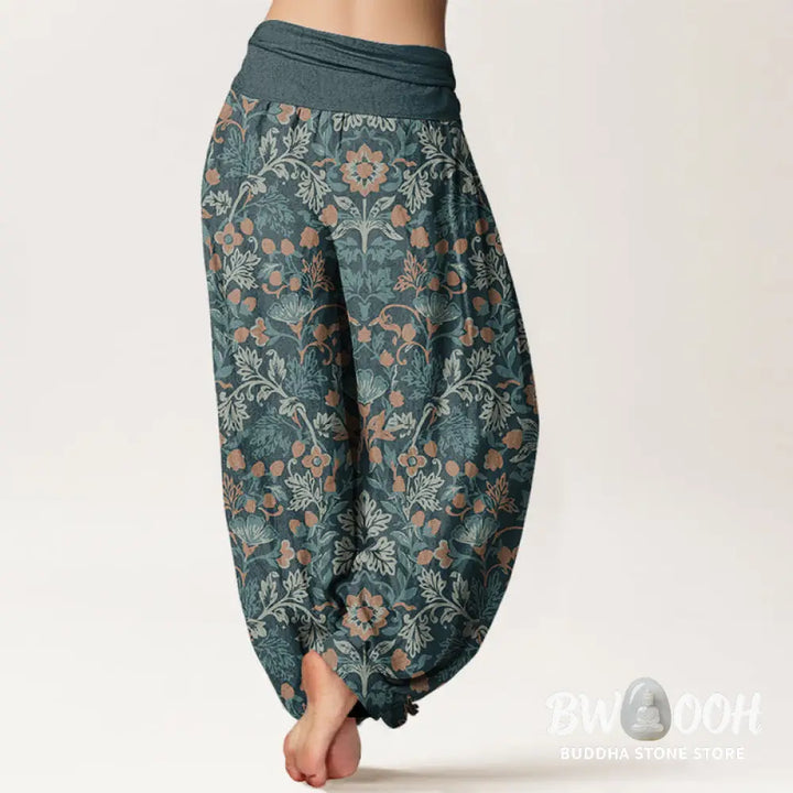 Buddha Stones Cotton Casual Flower Vine Leaves Pattern Women&