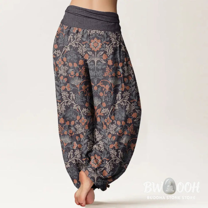 Buddha Stones Cotton Casual Flower Vine Leaves Pattern Women&