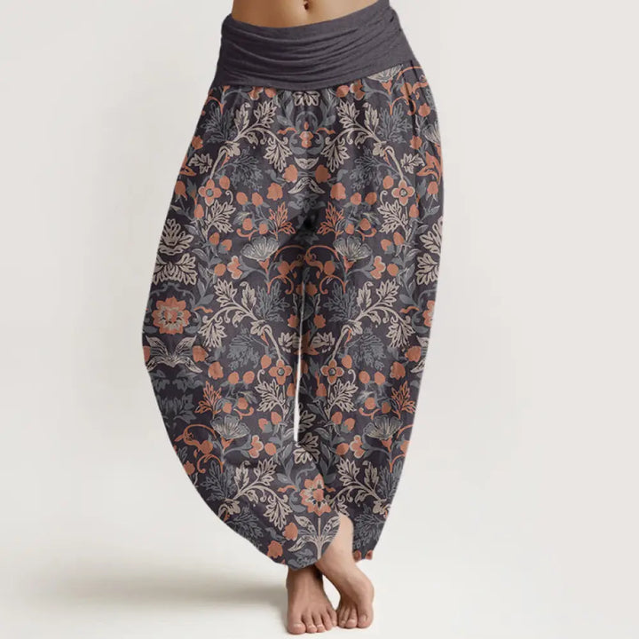 Buddha Stones Cotton Casual Flower Vine Leaves Pattern Women&