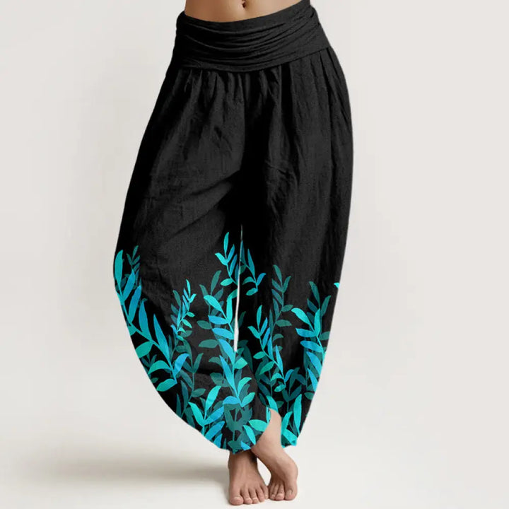 BWOOOH printed harem pants - Cotton Casual Leaves Pattern Women&