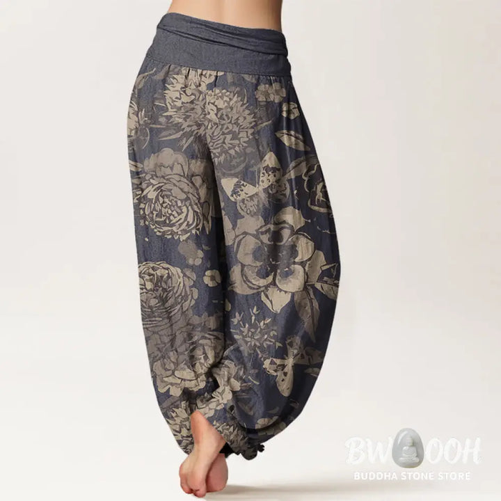 Buddha Stones Cotton Casual Peony Flowers Leaves Women&