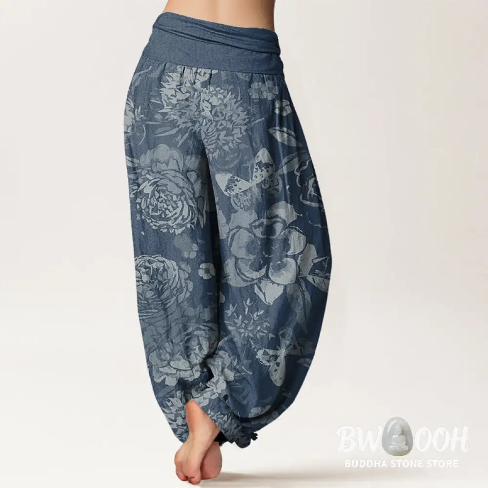 Buddha Stones Cotton Casual Peony Flowers Leaves Women&