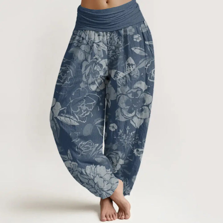 Buddha Stones Cotton Casual Peony Flowers Leaves Women&