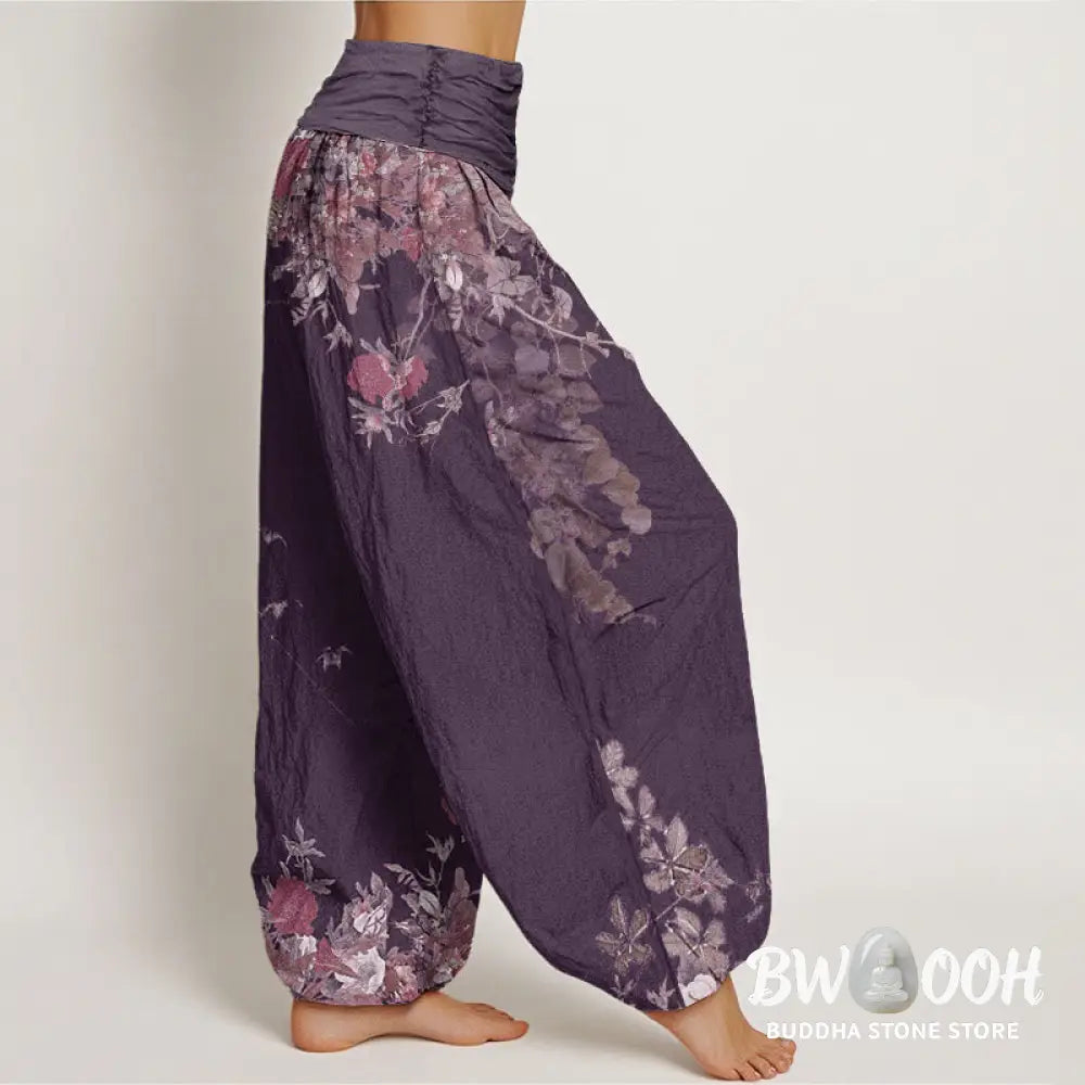 Buddha Stones Cotton Casual Red Peony Flower Vine Design Women&