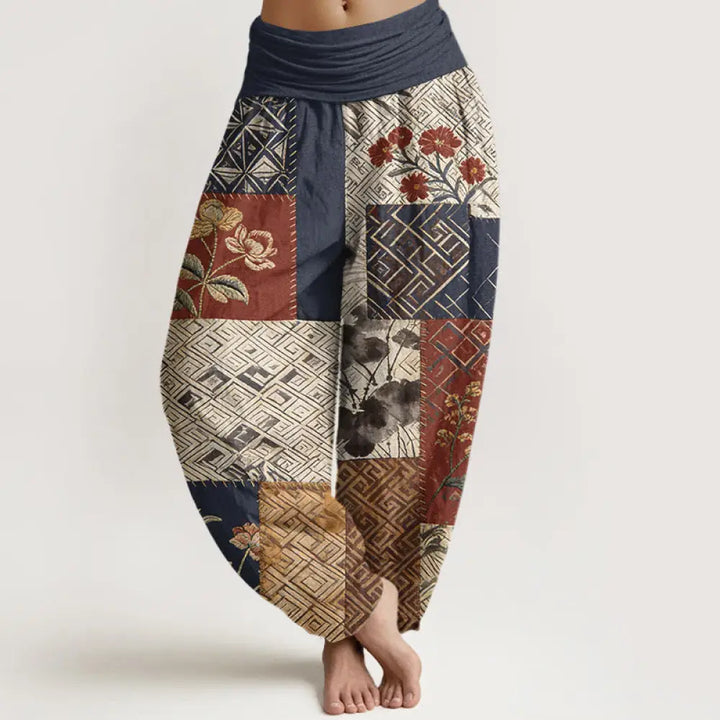 BWOOOH printed harem pants - Cotton Color Blocking Design Flower Geom