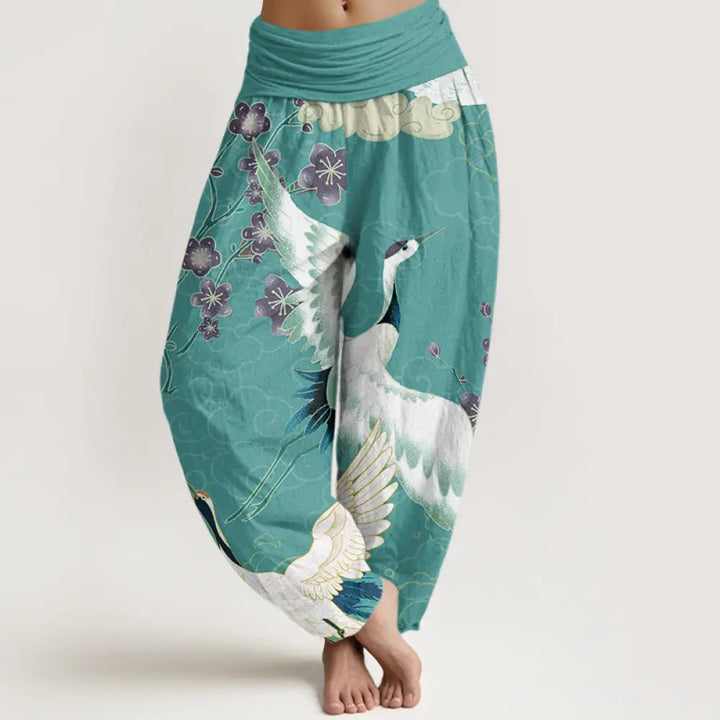 Buddha Stones Cotton Cranes Flowers Auspicious Clouds pattern Women&