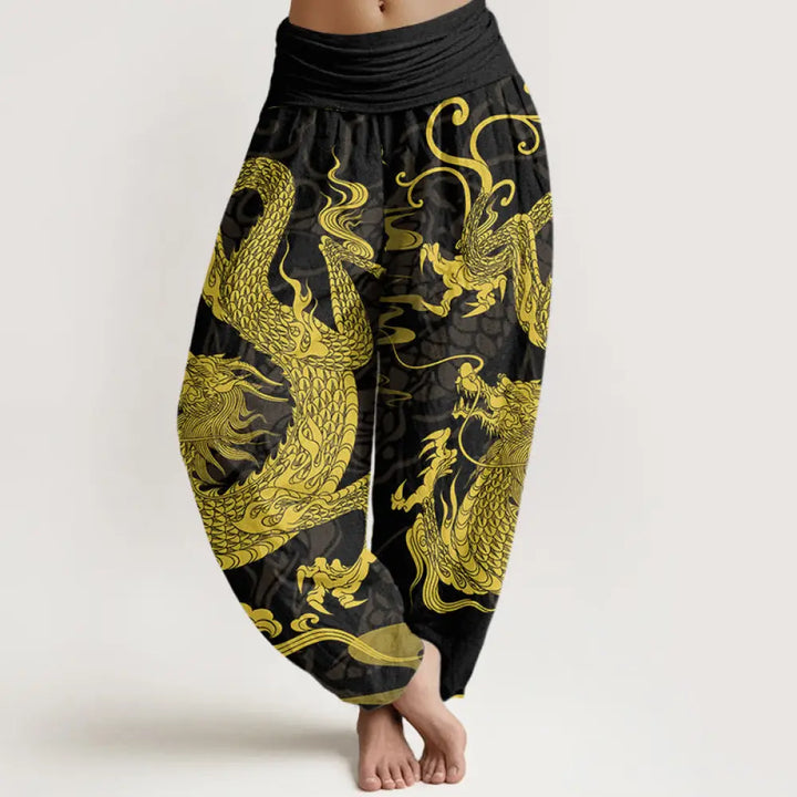 BWOOOH printed harem pants - Cotton Dragon Auspicious Clouds Women&