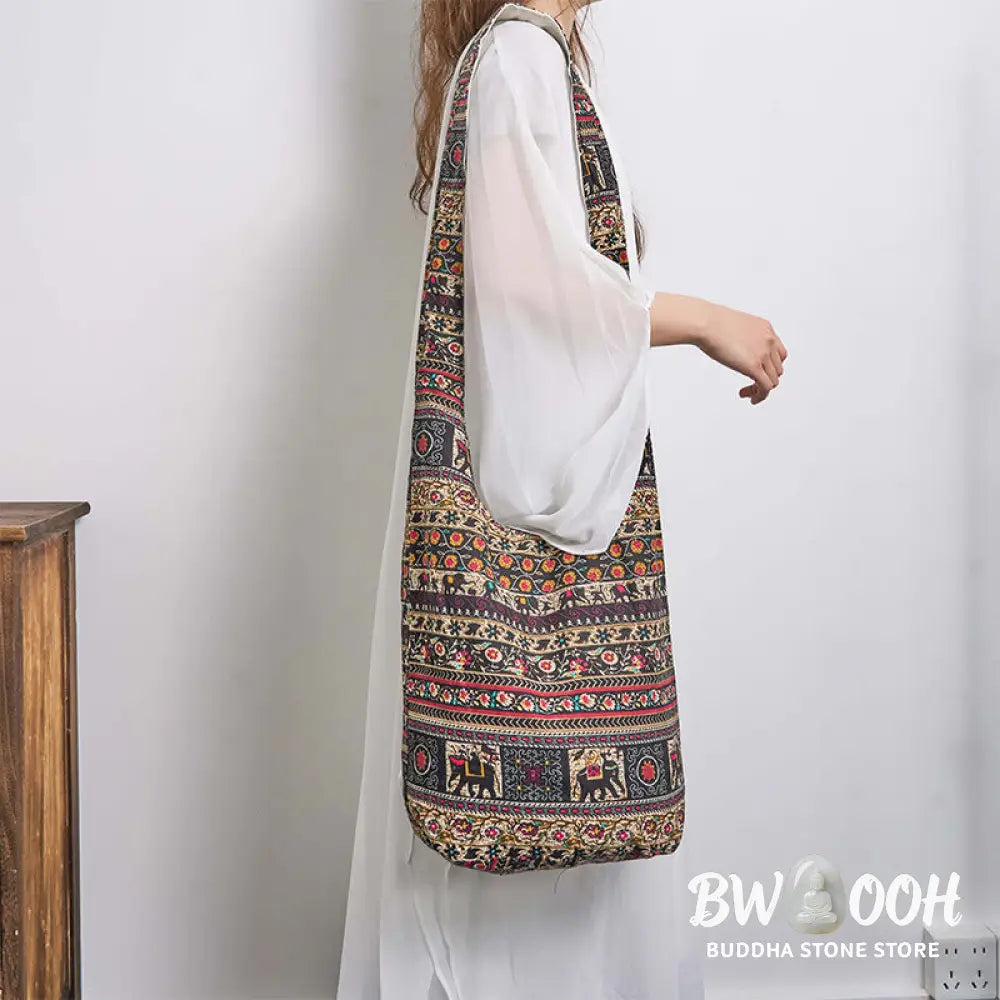 Buddha Stones Cotton Elephant Stripes Crossbody Bag Shoulder Bag - Crossbody Bag&amp;Shoulder Bag