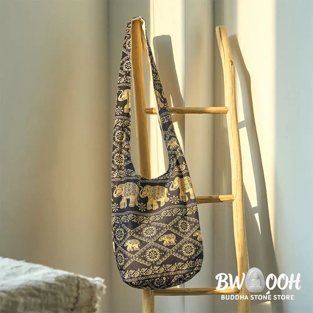 Buddha Stones Cotton Elephant Stripes Crossbody Bag Shoulder Bag - Crossbody Bag&amp;Shoulder Bag
