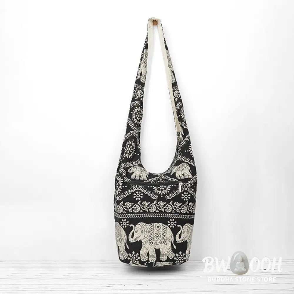 Buddha Stones Cotton Elephant Stripes Crossbody Bag Shoulder Bag - Crossbody Bag&amp;Shoulder Bag