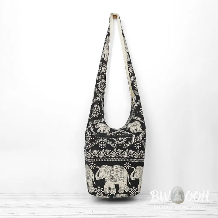 Buddha Stones Cotton Elephant Stripes Crossbody Bag Shoulder Bag - Crossbody Bag&amp;Shoulder Bag