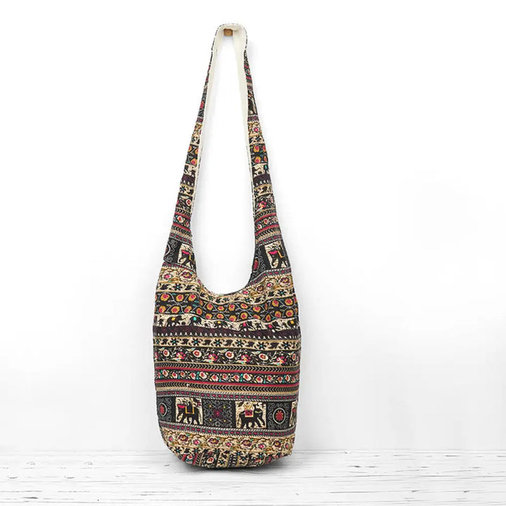 BWOOOH Cotton Elephant Stripes Crossbody Bag Shoulder Bag