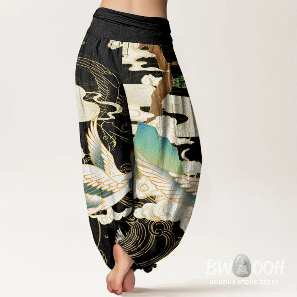 Buddha Stones Cotton Flying Cranes Auspicious Clouds Tree women&