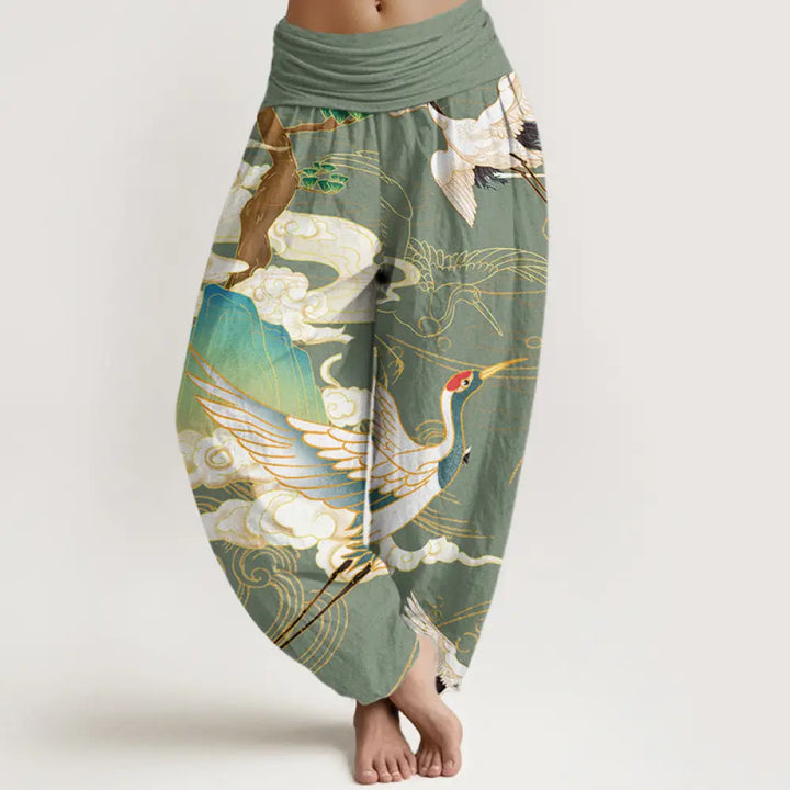 Buddha Stones Cotton Flying Cranes Auspicious Clouds Tree women&