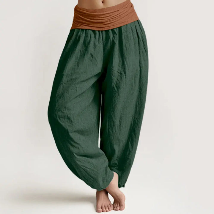 BWOOOH printed harem pants - Cotton Green Black Brown Red Solid Color