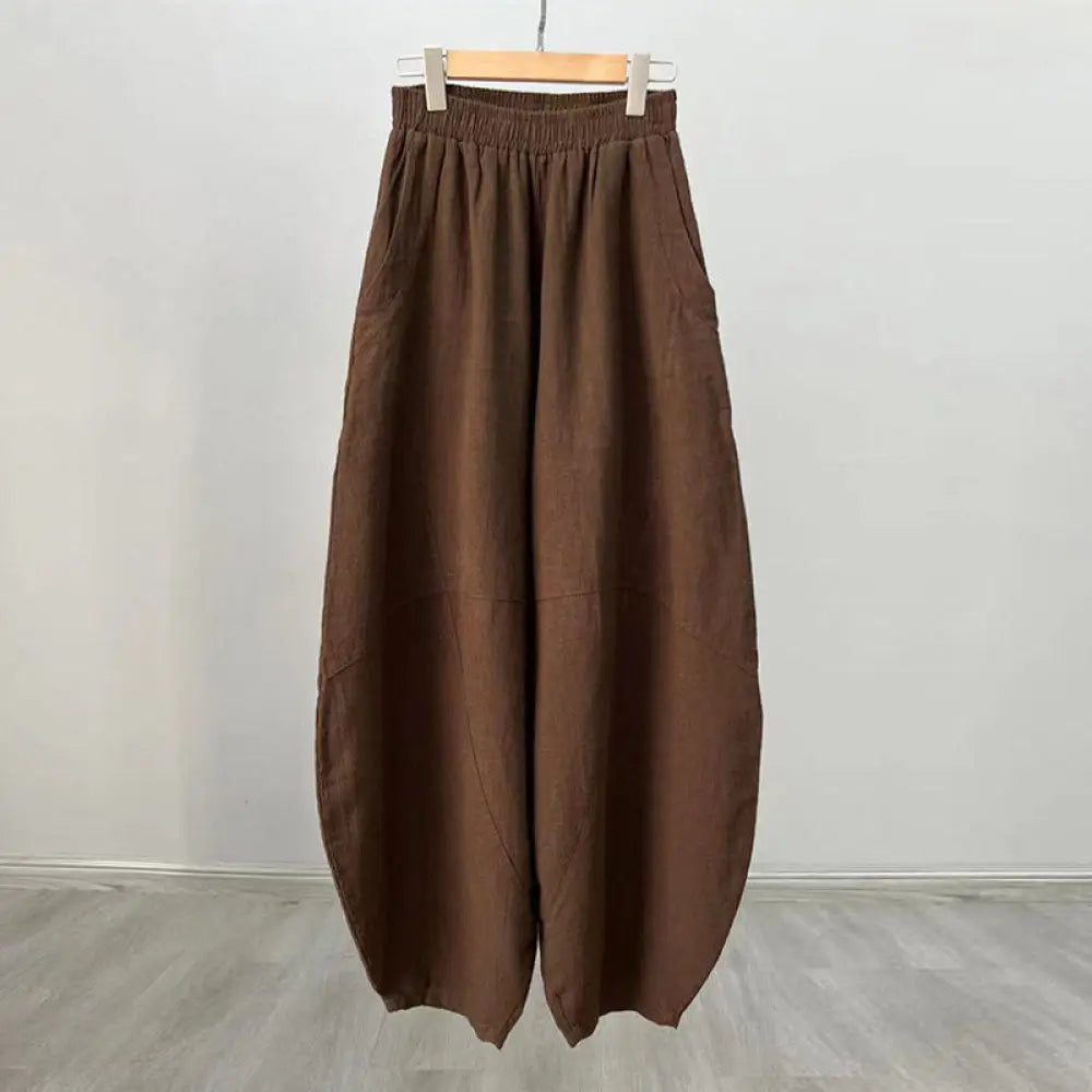 BWOOOH printed harem pants - Cotton Linen Pants Harem Trousers Loose 