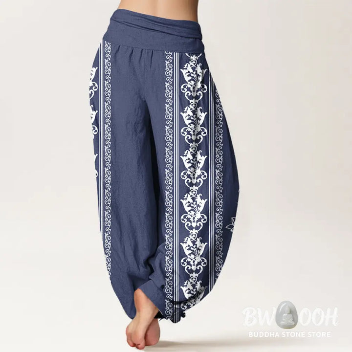 Buddha Stones Cotton Lotus Flowers Double Dorje Vajra Namaste Om Design Women&