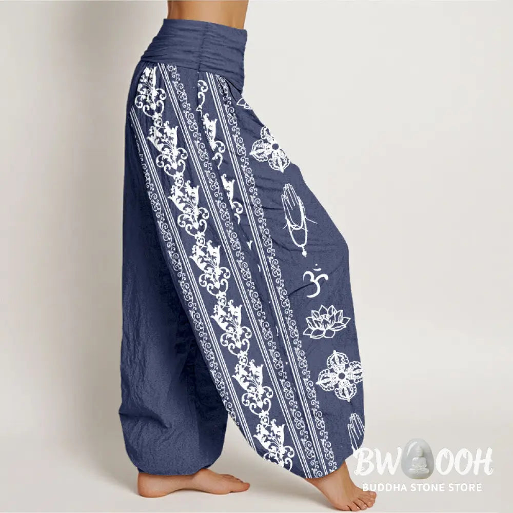 Buddha Stones Cotton Lotus Flowers Double Dorje Vajra Namaste Om Design Women&