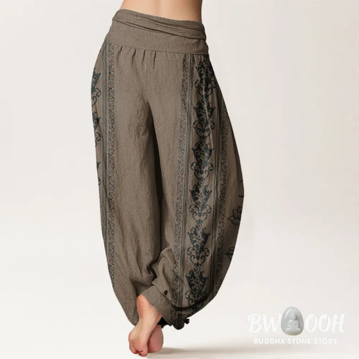 Buddha Stones Cotton Lotus Flowers Double Dorje Vajra Namaste Om Design Women&