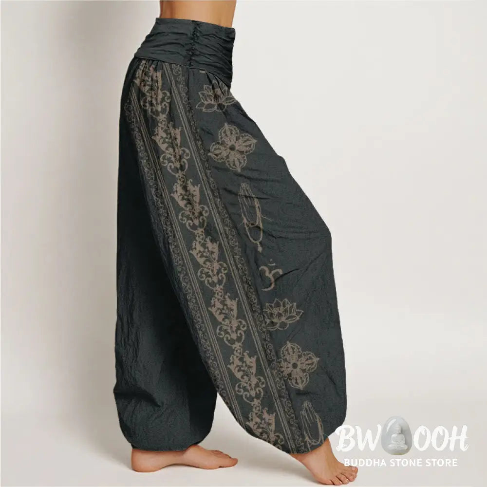 Buddha Stones Cotton Lotus Flowers Double Dorje Vajra Namaste Om Design Women&
