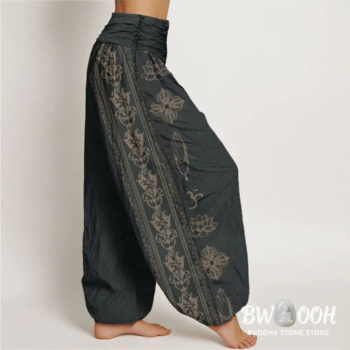 Buddha Stones Cotton Lotus Flowers Double Dorje Vajra Namaste Om Design Women&