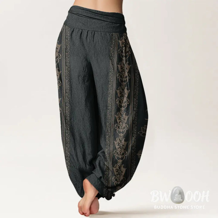 Buddha Stones Cotton Lotus Flowers Double Dorje Vajra Namaste Om Design Women&