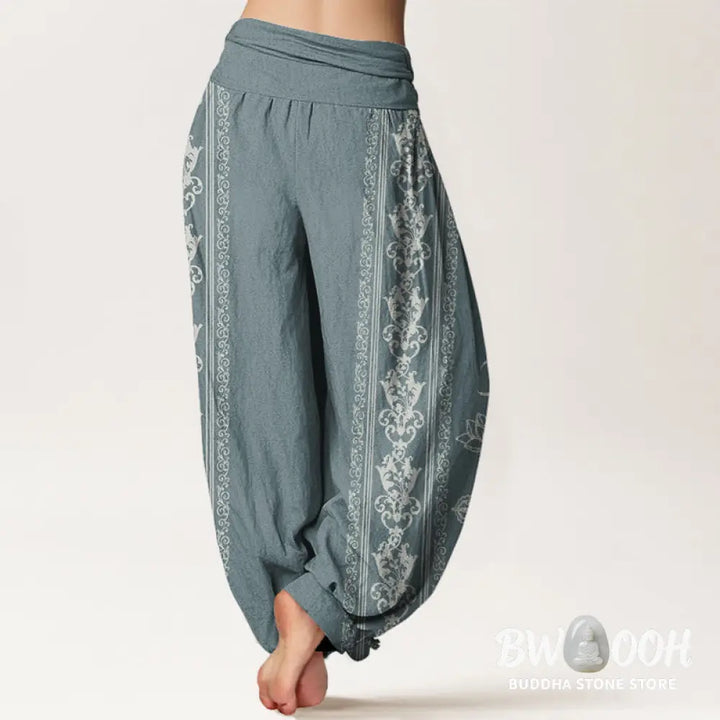 Buddha Stones Cotton Lotus Flowers Double Dorje Vajra Namaste Om Design Women&