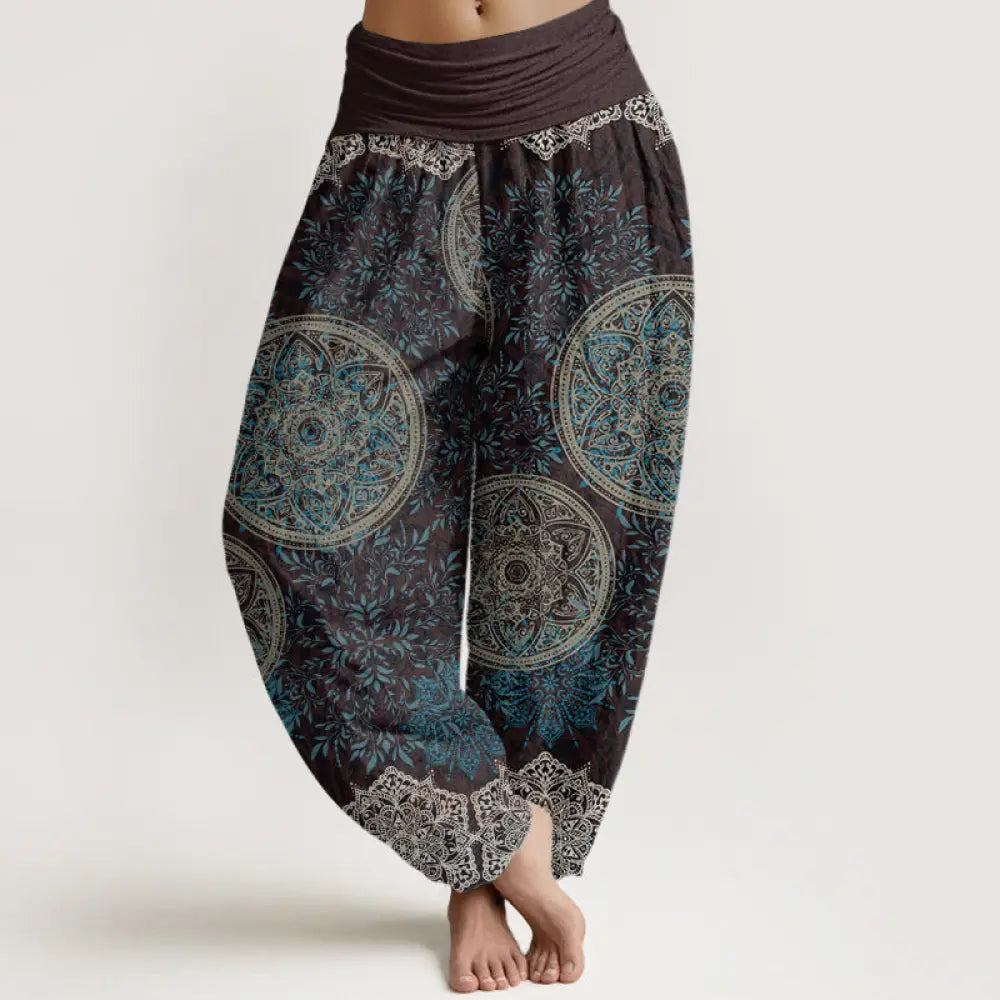 BWOOOH mandala print harem pants - Cotton Mandala Pattern Leaves Women&
