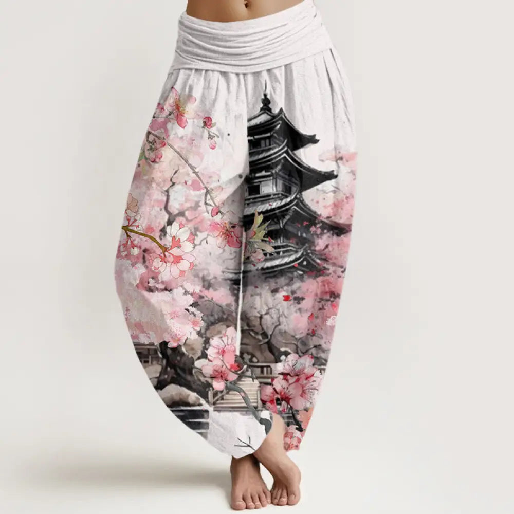 BWOOOH printed harem pants - Cotton Pavilion Cherry Blossom Pattern W