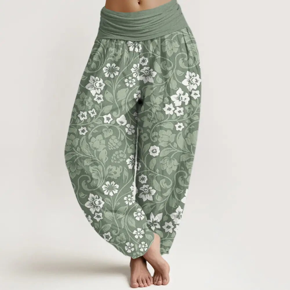 BWOOOH printed harem pants - Cotton Small Flowers Intertwining Branch