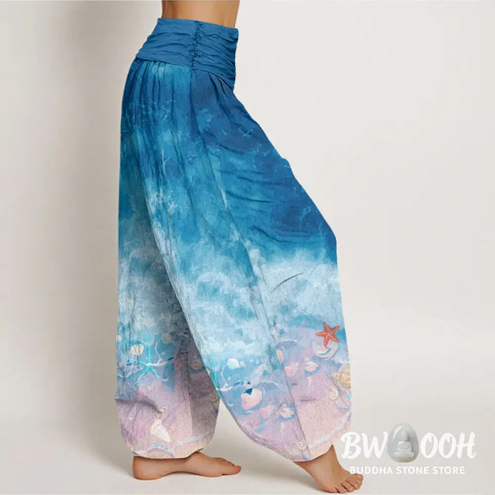 Buddha Stones Cotton Vast Ocean Pattern Women&
