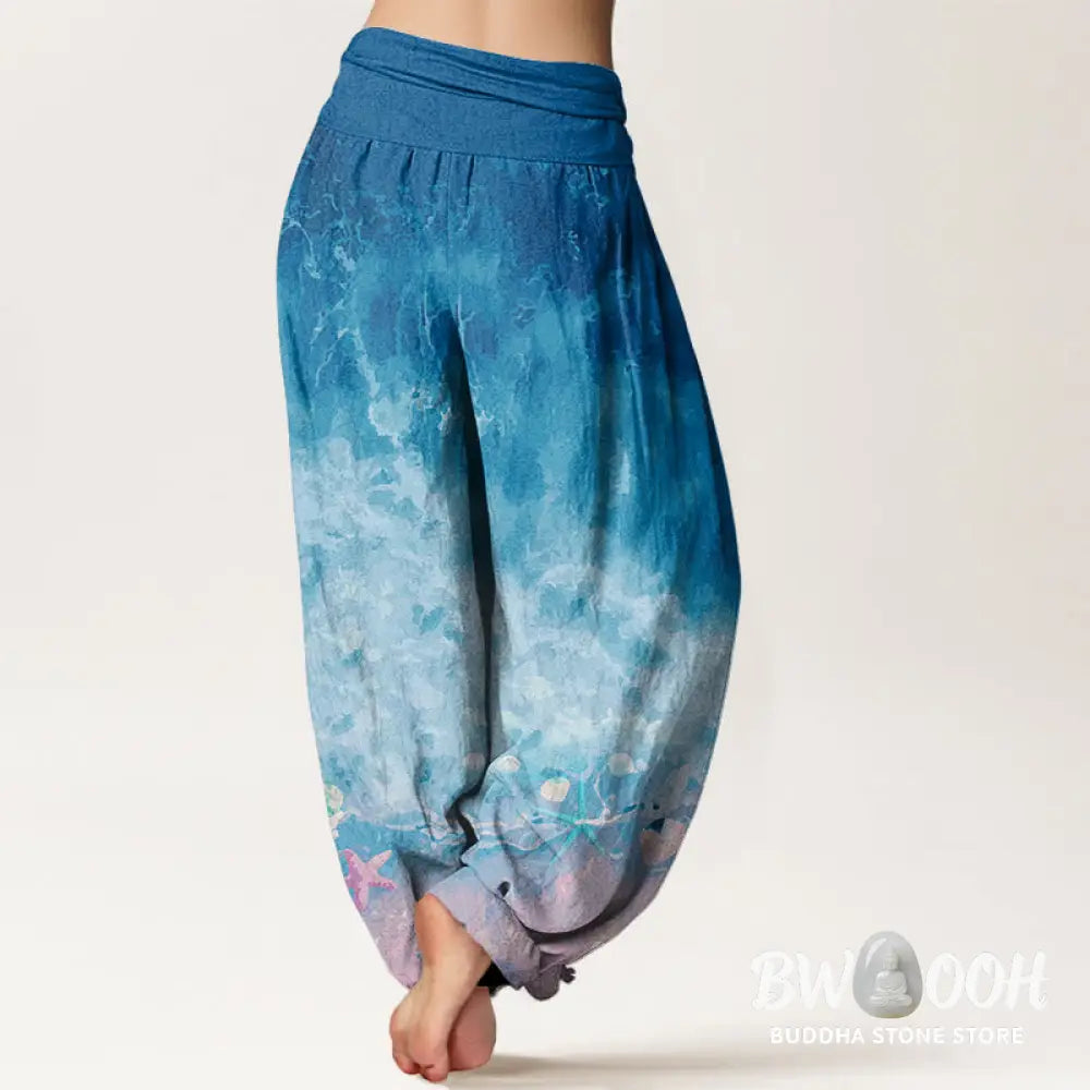 Buddha Stones Cotton Vast Ocean Pattern Women&