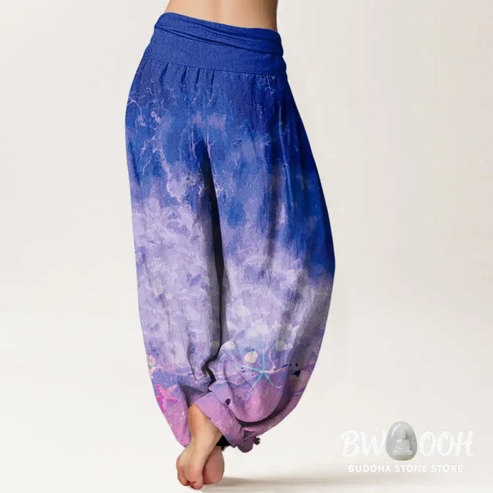 Buddha Stones Cotton Vast Ocean Pattern Women&