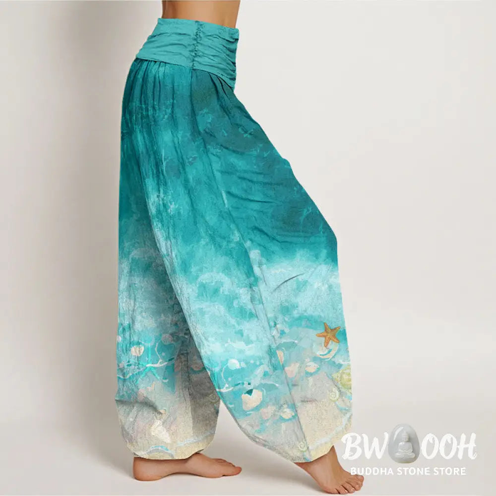 Buddha Stones Cotton Vast Ocean Pattern Women&